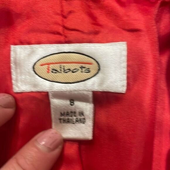 Talbots 100% linen red collared blazer size 8 - Picture 6 of 10